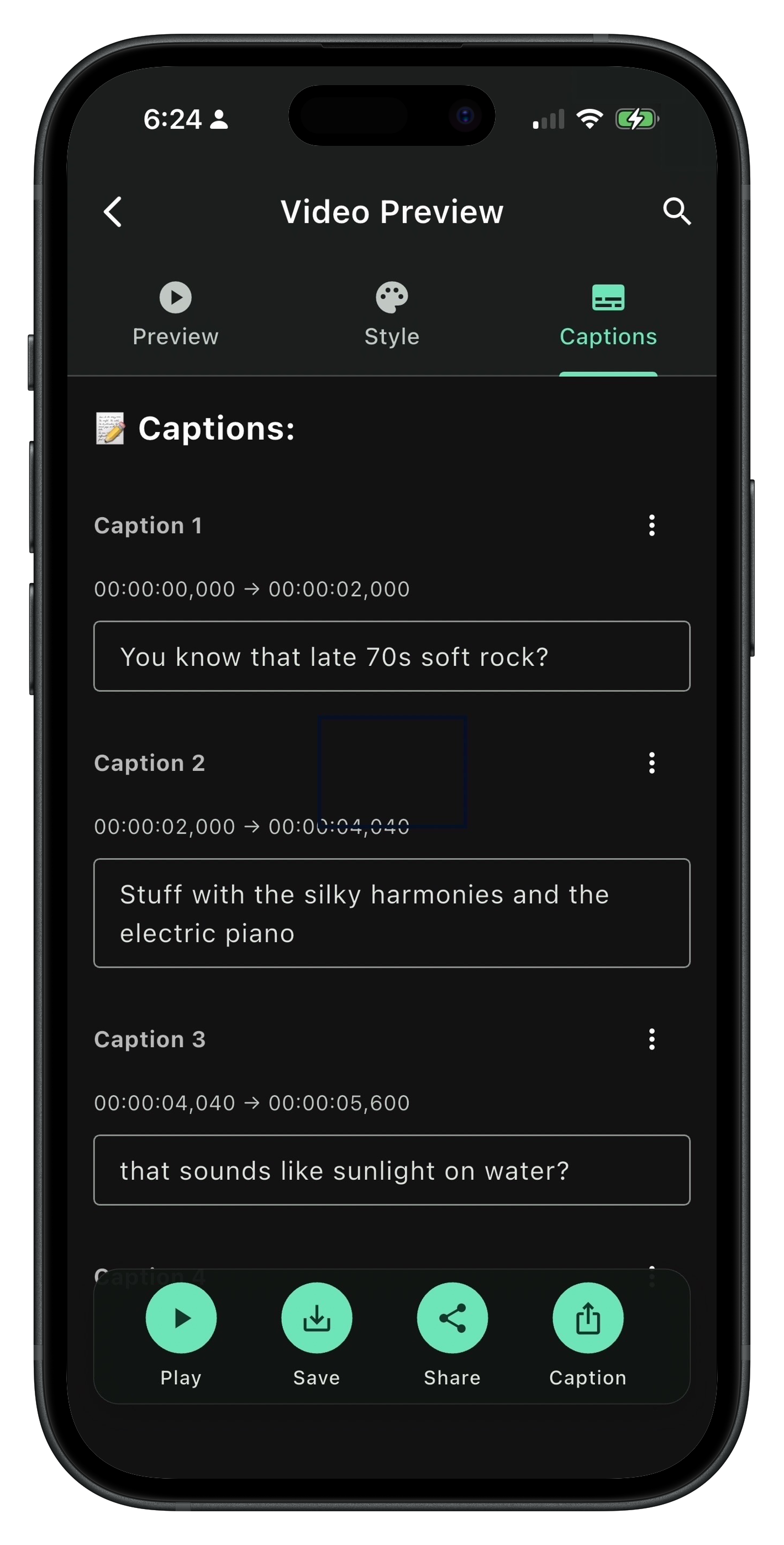 Verbatim caption editor